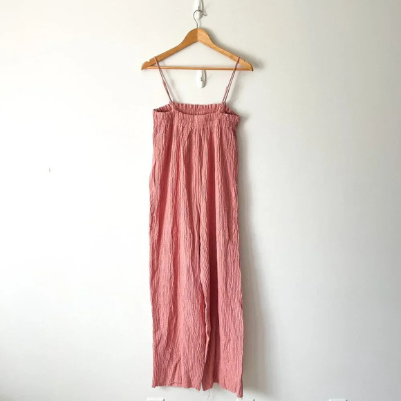 Zara Gauze Cotton Blend Sleeveless Jumpsuit Dusty Rose Pink Size Small - Picture 8 of 10